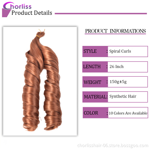 Hot Selling Ombre Silky 24Inches French Curls Crochet Braids Hair Loose Body Wave Spiral Curl Synthetic Braiding Hair Extensions